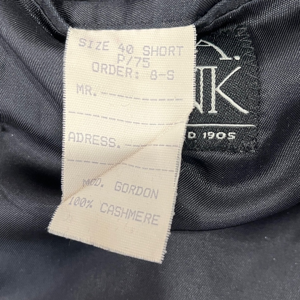 JOS A BANK 100% CASHMERE 2 BUTTON NAVY SPORTSCOAT BLAZER 40 SHORT - Picture 5 of 5